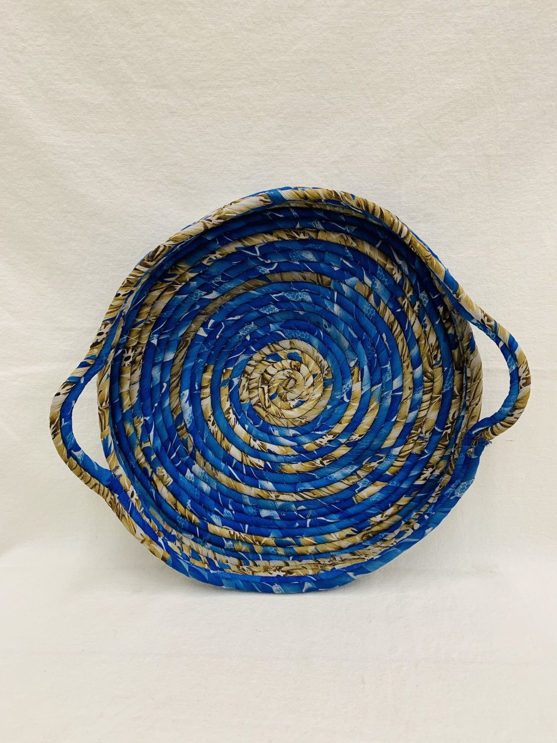 Sari Silk Coil Tray with Handles, India
