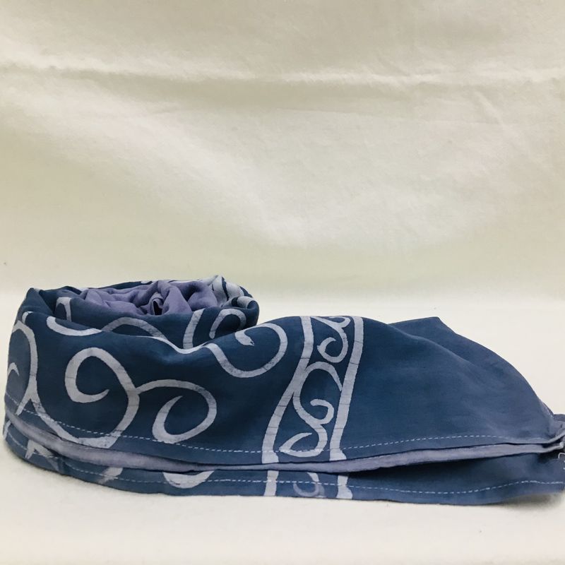 Blue and White Batik Scarf