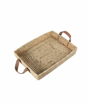 Rectangle Leather Handles Basket, Bangladesh