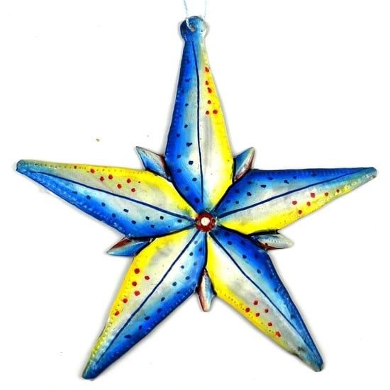 Bright Star Haitian Cut Metal Ornament, Haiti
