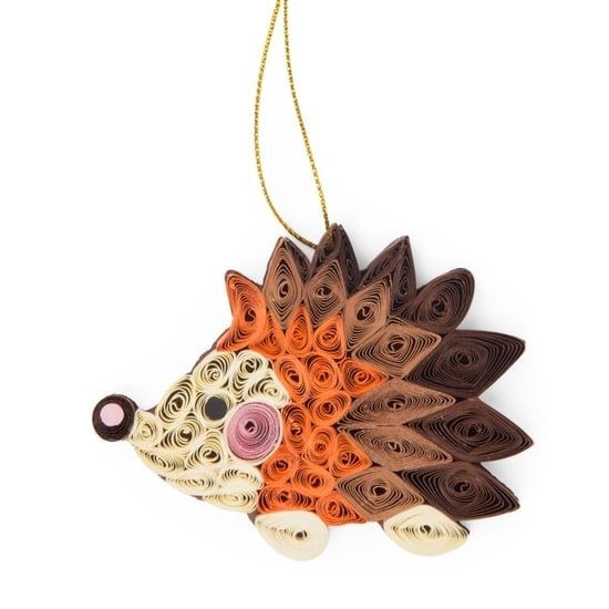 Hedgehog Quilled Paper Ornament, Vietnam