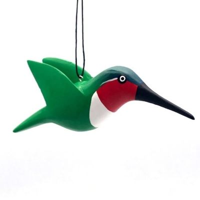 Ruby Throated Hummingbird Balsa Ornament, Nicaragua