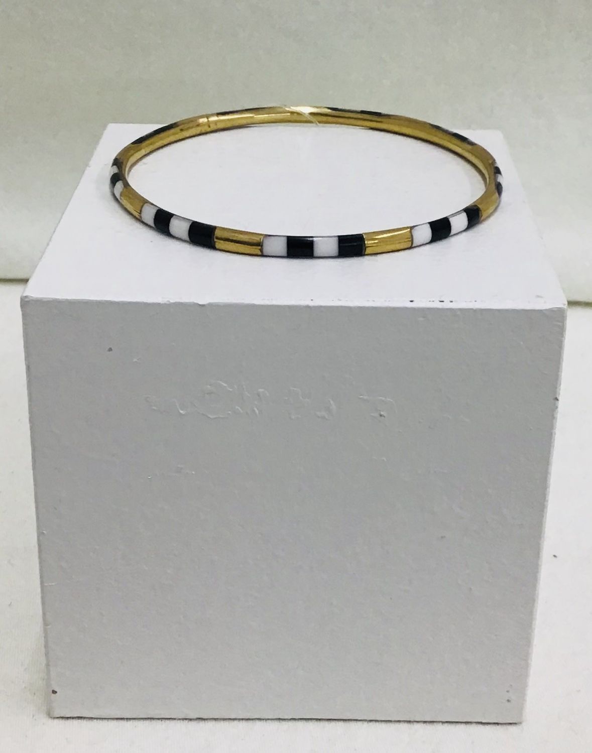 Gold and Black Bangle Bracelet