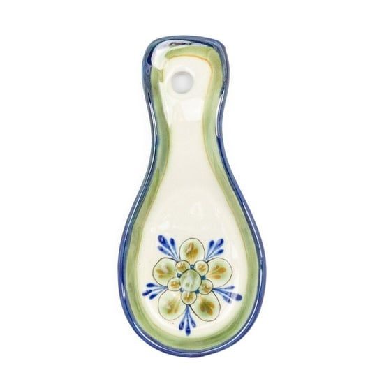 Stoneware Spoon Rest: Blue with Green, Guatemala