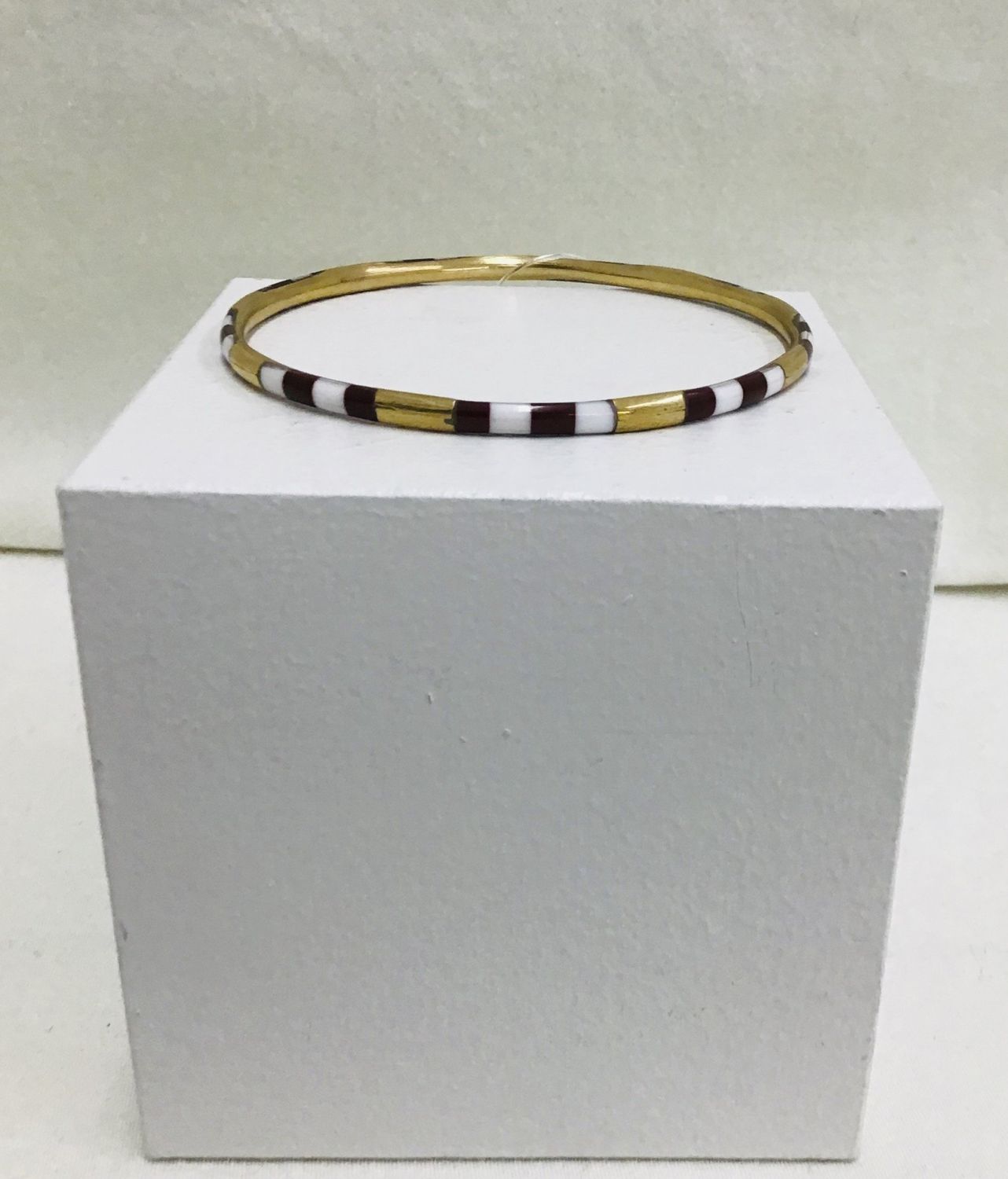 Gold and Brown Bangle Bracelet