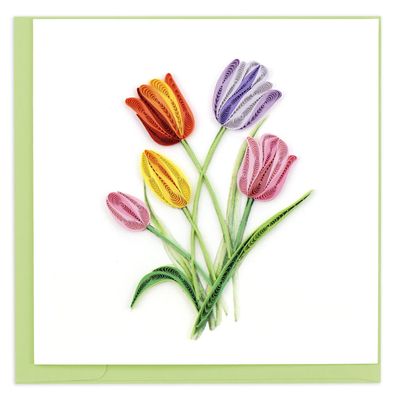 Colourful Tulips Quilling Card, Vietnam