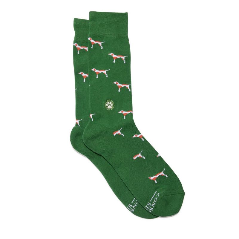Conscious Step Socks That Save Dogs, Green, Small