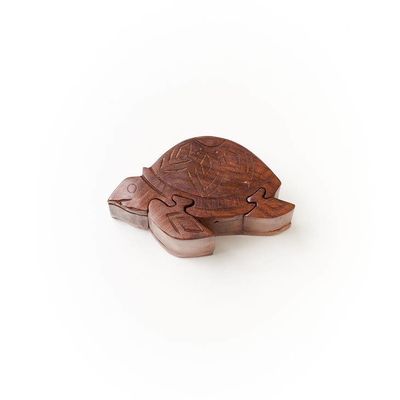 Wooden Puzzle Box Sea Turtle, India