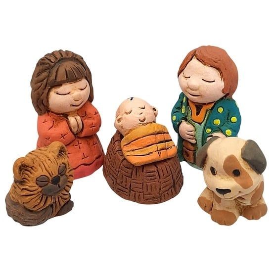 Cozy Petite Nativity Set of Six, Peru