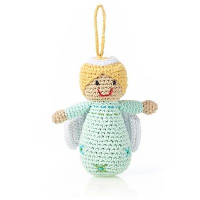 Turquoise Angel Crochet Ornament, Bangladesh