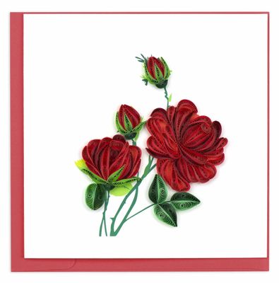 Red Roses Quilling Card, Vietnam