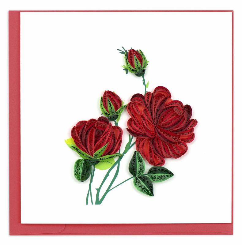 Red Roses Quilling Card, Vietnam