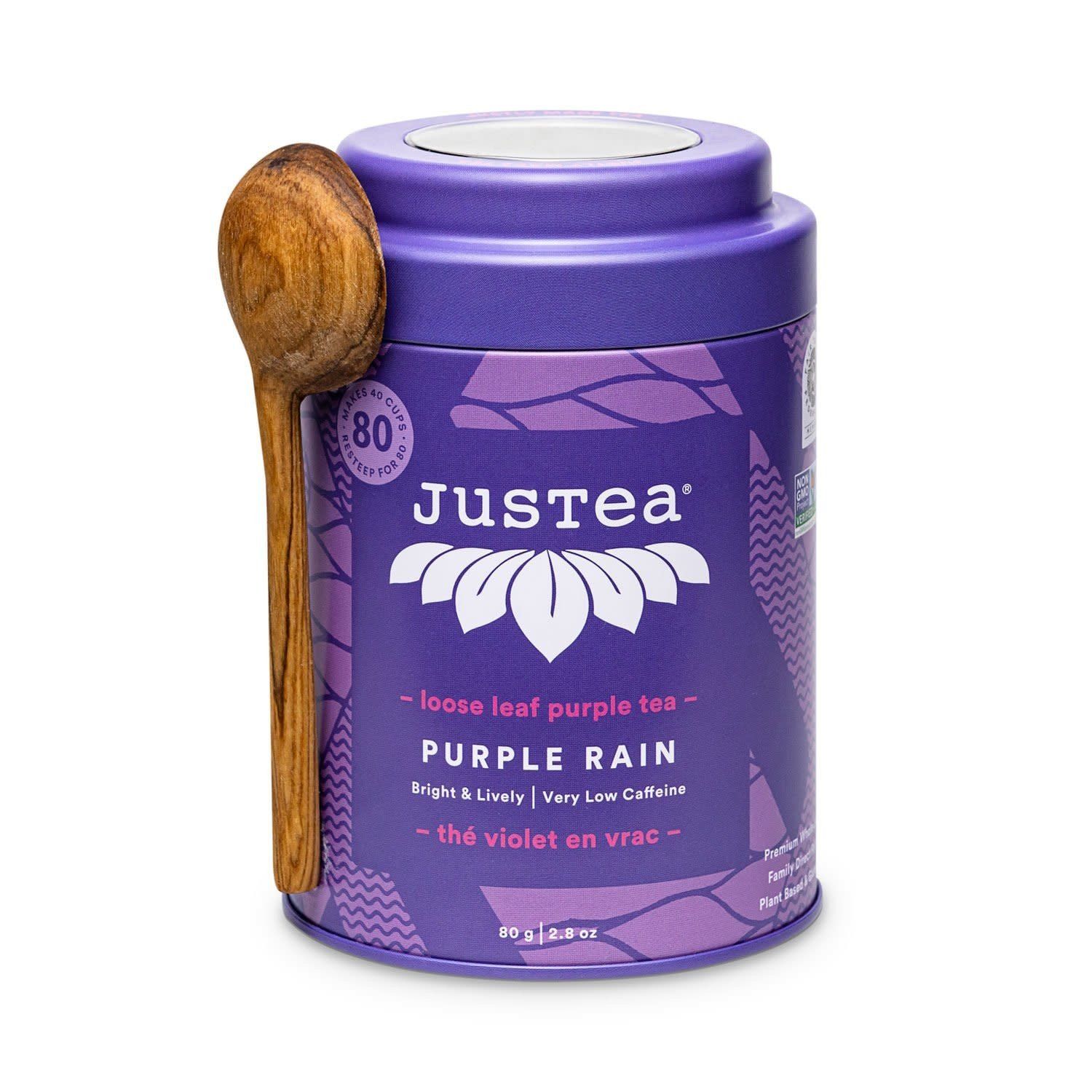 Justea Purple Rain Loose Tea Tin with Spoon