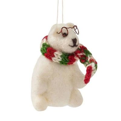 Polar Bear Felt Ornament, Nepal