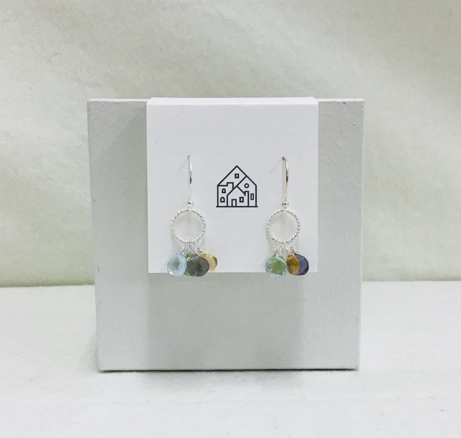 Semiprecious Glitter Earrings, India