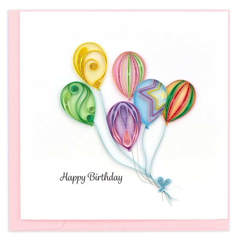 Birthday Colourful Balloon Bunch Quilling Card, Vietnam