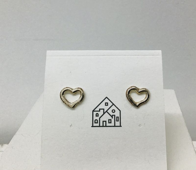Outlined Hearts Sterling Silver Earrings