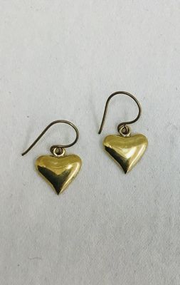 Gold Heart Earrings, Cambodia