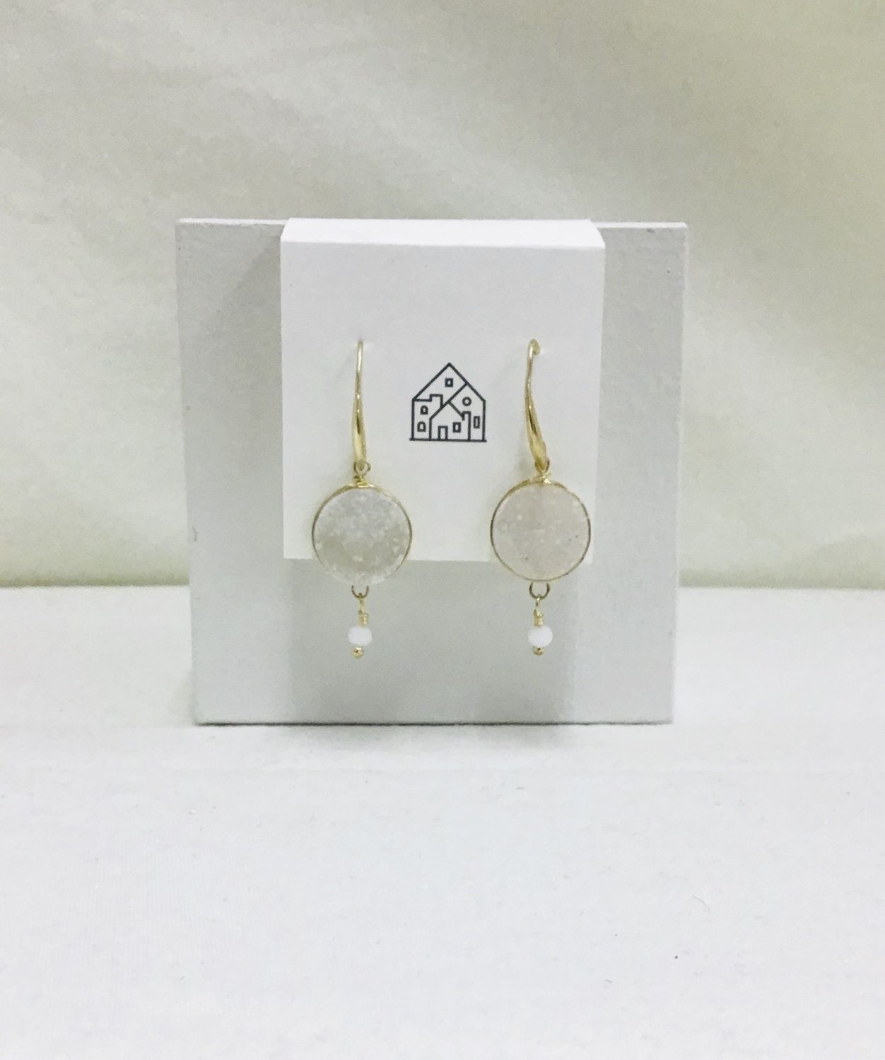 White Stone Earrings