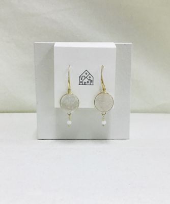 White Stone Earrings