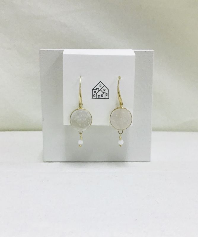 White Stone Earrings