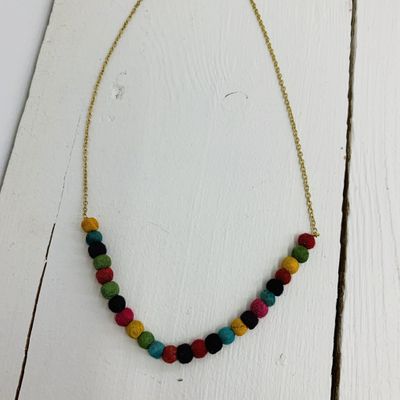 Delicate Kantha Sari Bead Necklace, India