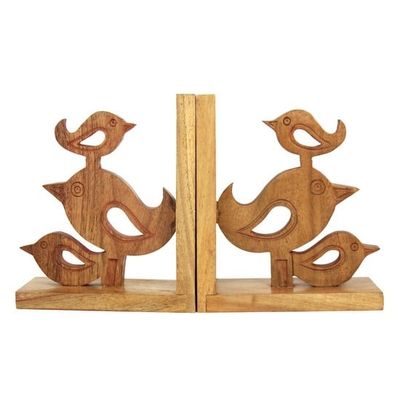 Handcarved Bird Bookends, India
