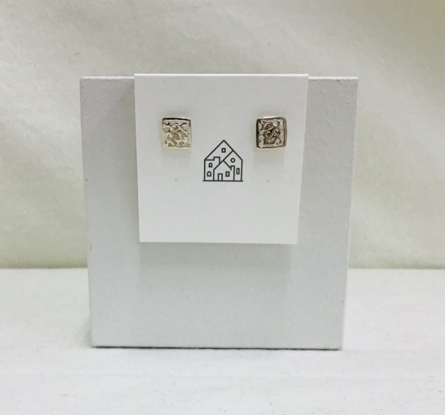 Square Filigree Stud Earrings