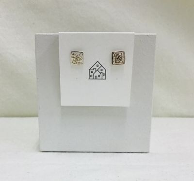 Square Filigree Stud Earrings