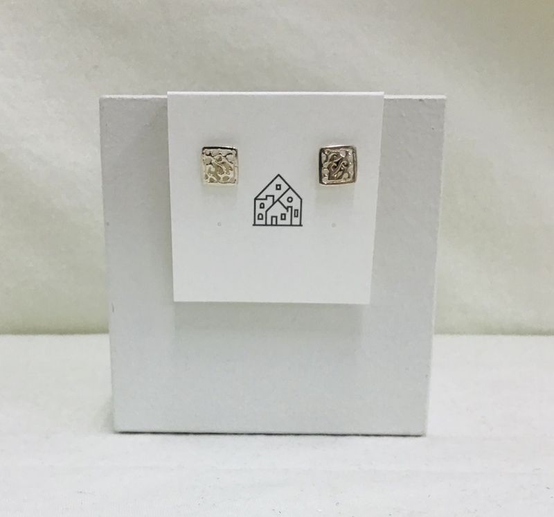 Square Filigree Stud Earrings