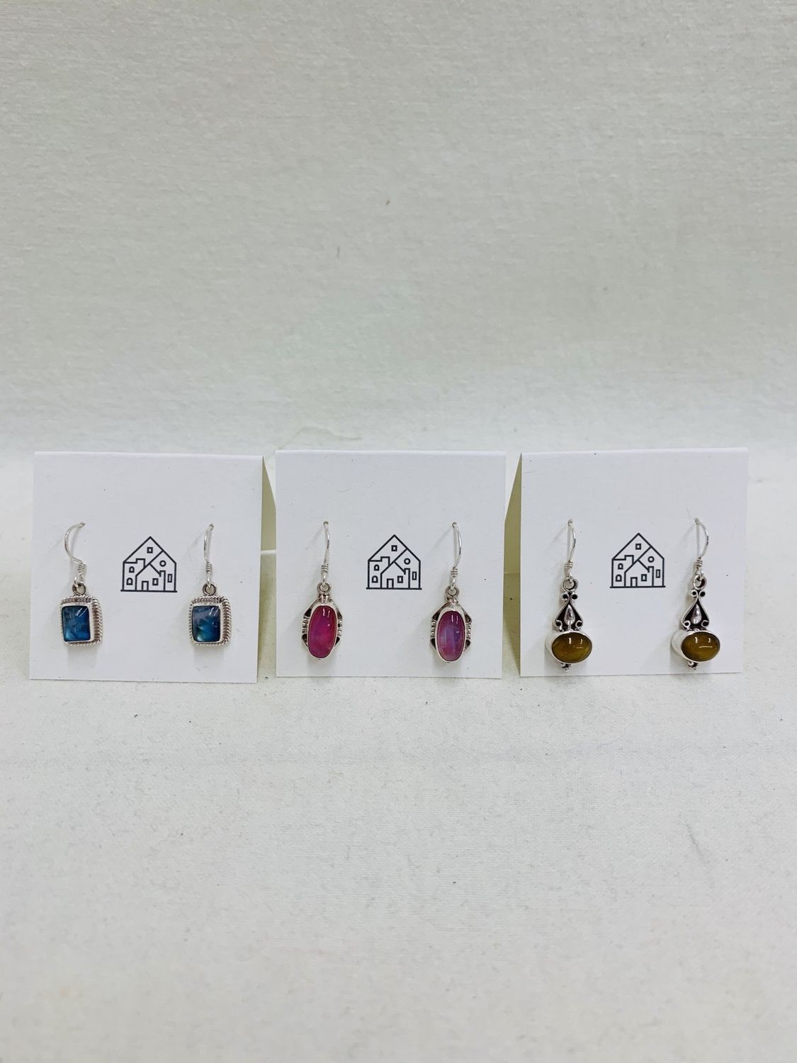 Sterling Silver Dangle Gem Stone, Nepal