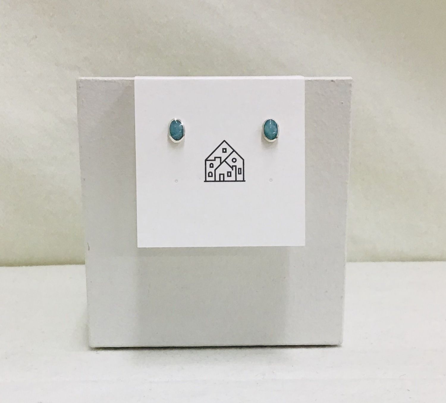 Sterling Silver Amazonite Stud Earrings