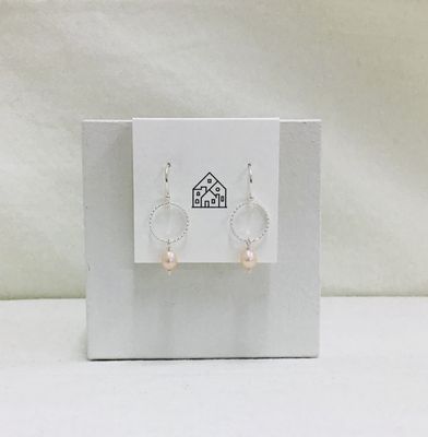 Sterling Silver Pink Pearl Earrings