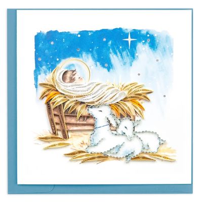 Baby Jesus in a Manger Quilling Card, Vietnam