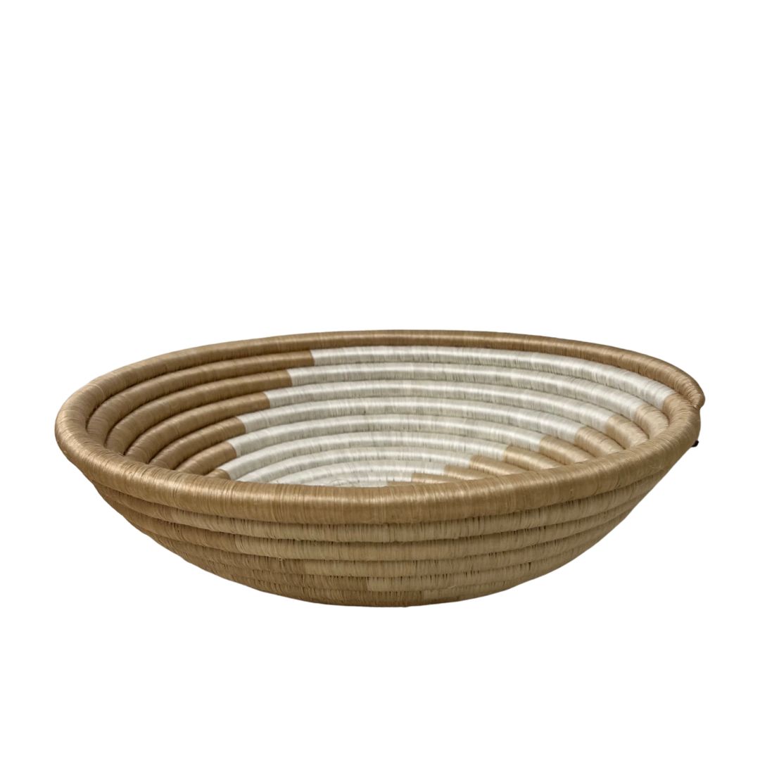 Zera Basket White and Tea 12&quot;, Rwanda