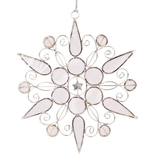 White Snowflake Capiz Ornament, Philippines