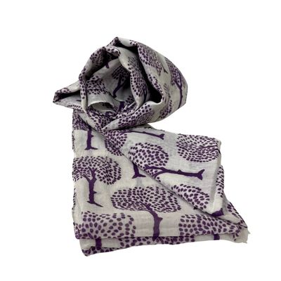 Tree of Life Scarf Purple, India