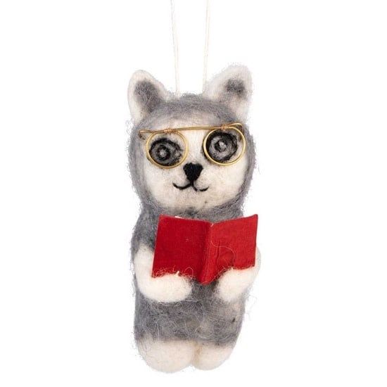 Library Cat Felt Ornament, Nepal