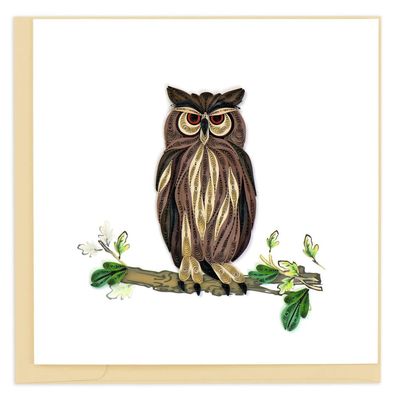 Great Horned Owl Quilling Card, Vietnam