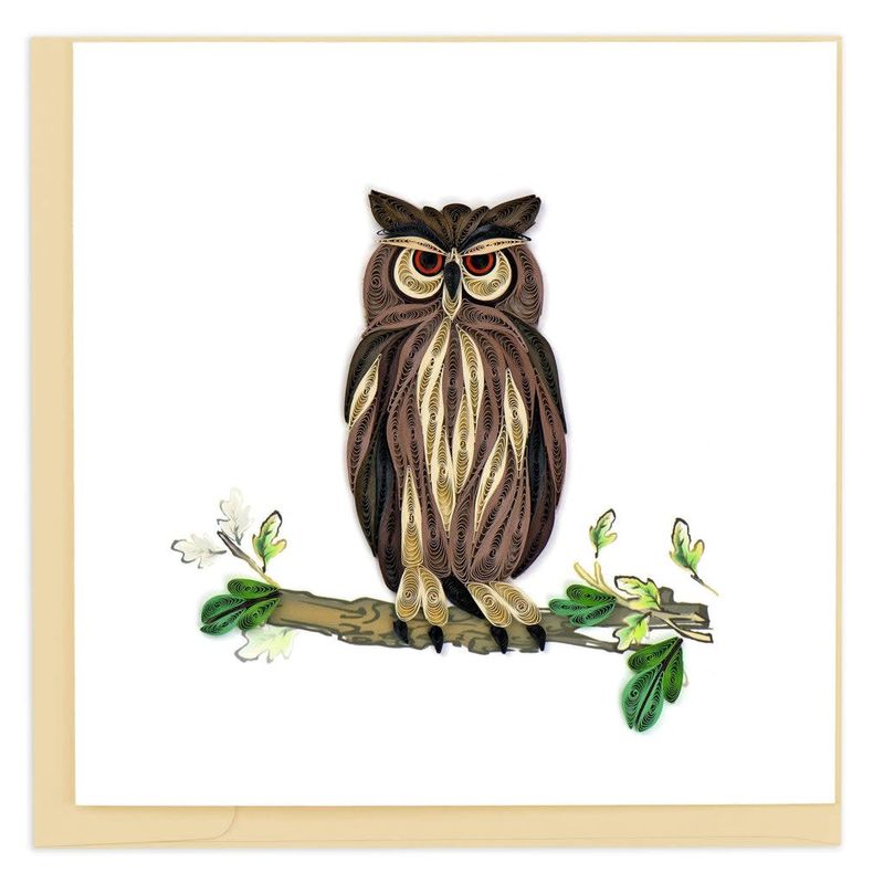 Great Horned Owl Quilling Card, Vietnam