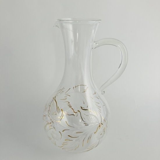 Blown Glass Pitcher Delicate Flowers, Egypt