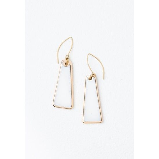 Pillar Mother Of Pearl Earrings In Gold, China