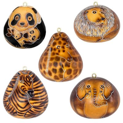 Wild Zoo Animal Gourd Ornament, Peru
