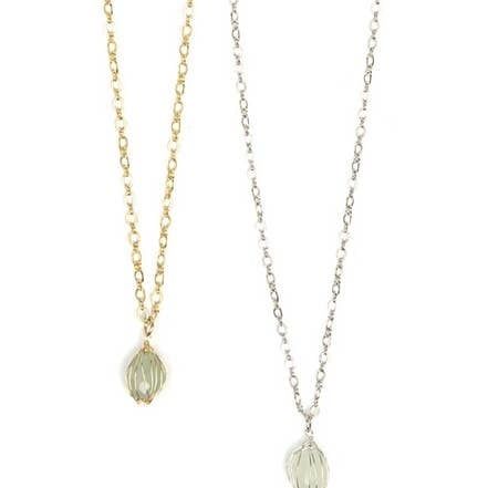 Teal Wrap Stone Necklace Brass, India