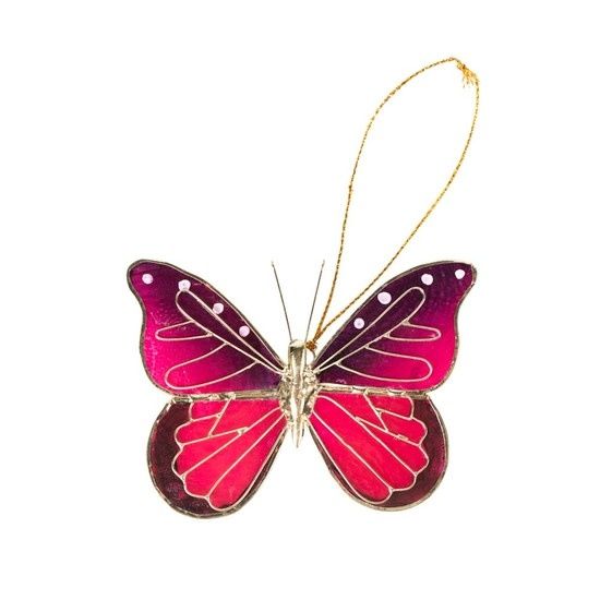 Pink Capiz Butterfly Ornament, Philippines
