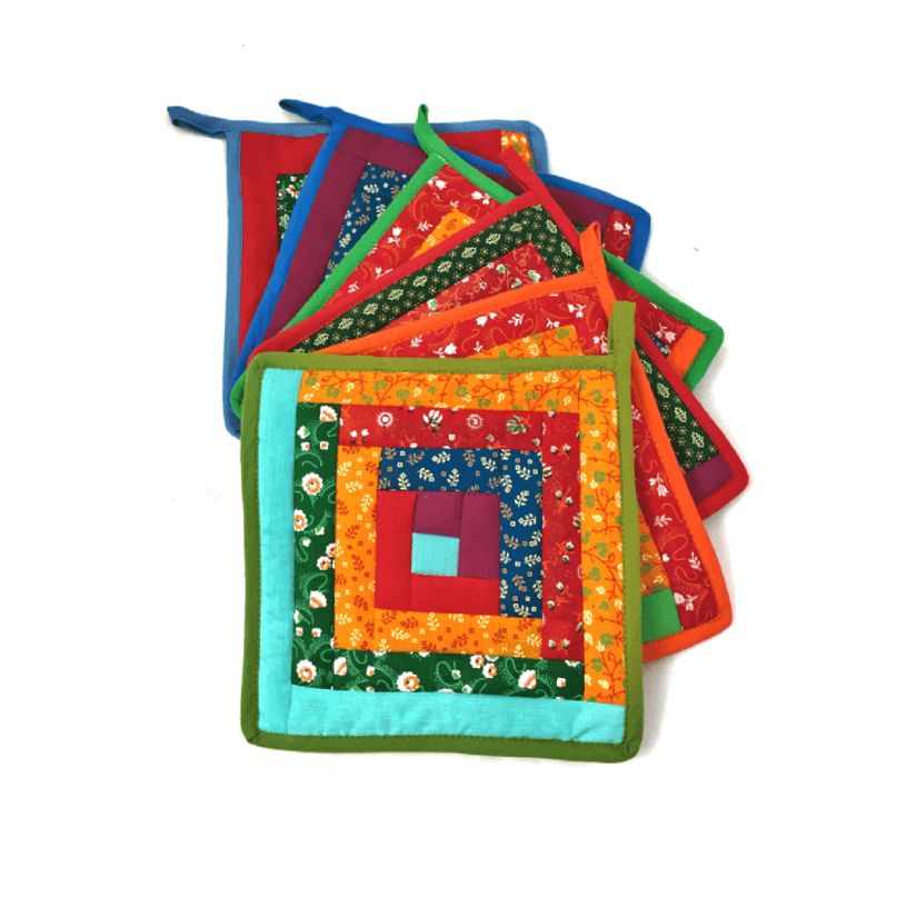 Cotton Quilt Pot Holder, Nepal