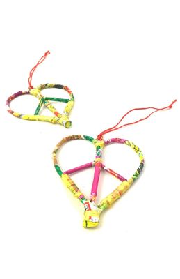 Heart Peace Recycled Wrapper Ornament, Nepal