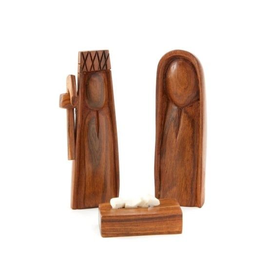 Small Three-Piece Mozambican Sandalwood Nativity, Mozambique