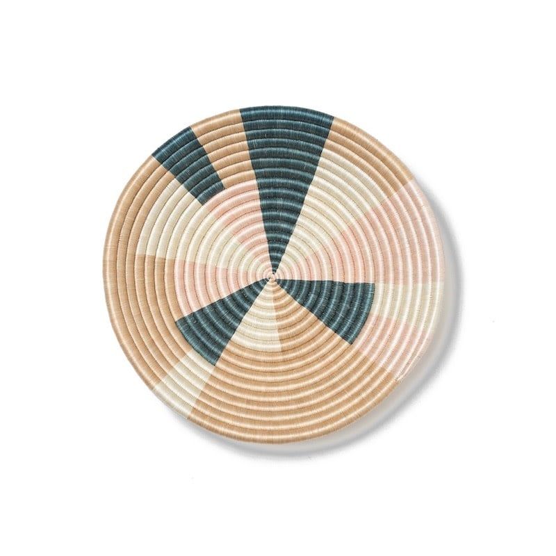 Prism Basket Light Pink and Teal 12&quot;, Rwanda