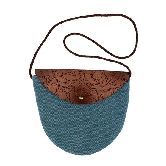 Shanti Leather and Canvas Purse, India